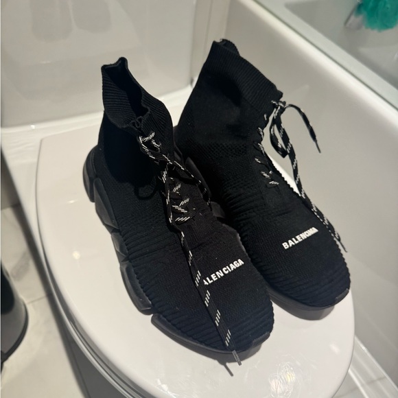 Balenciaga Other - Balenciaga Black Knit High-Top Sneakers